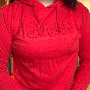 3D Queen Cropped Hoodie
